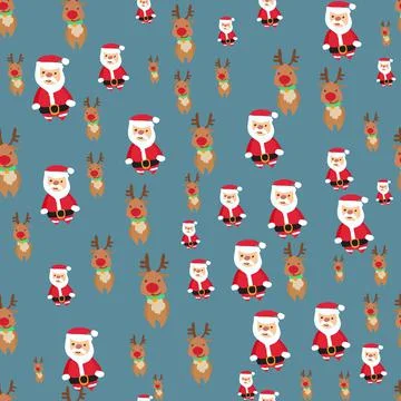 Christmas hand drawn seamless pattern vector and illustration Stock Illustration