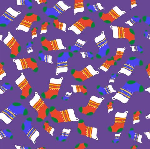 Christmas hand drawn seamless pattern vector and illustration Stock Illustration