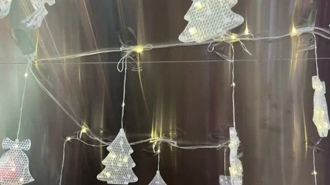 Christmas hanging decoration with interactive lights 스톡 동영상 342687269
