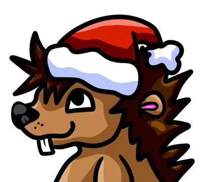 Christmas Happy Hedgehog Stock Illustration