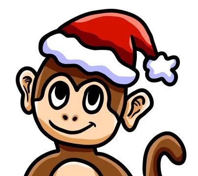 Christmas Happy Monkey Stock Illustration