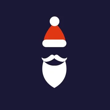 Christmas hat and white beard vector of Santa Claus Stock Illustration