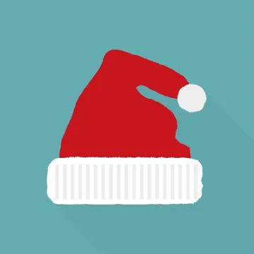 Christmas Hat in flat design, vector illustration Stock Illustration