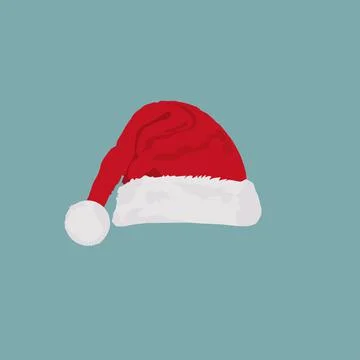 Christmas Hat in flat design, vector illustration Stock Illustration