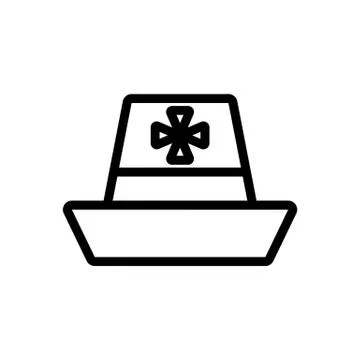 Christmas hat icon vector outline illustration 库存插图
