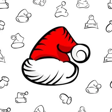 Christmas Hat Pattern Illustrazione stock