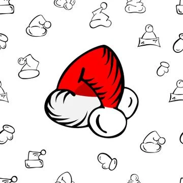 Christmas Hat Pattern Illustrazione stock
