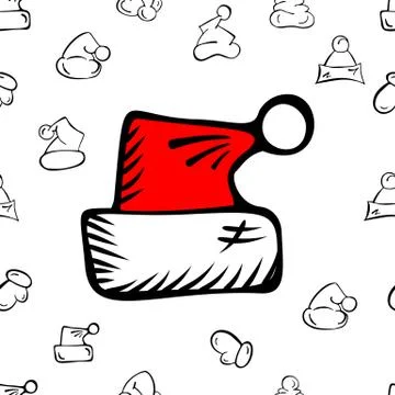 Christmas Hat Pattern Illustrazione stock