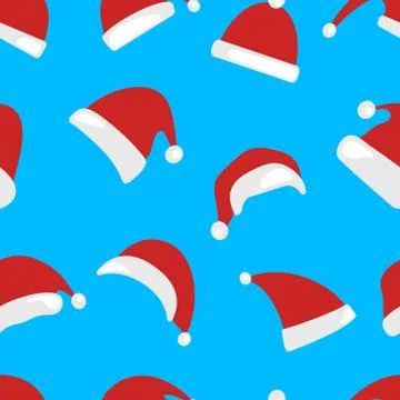 Christmas hat seamless pattern isolated Stock Illustration