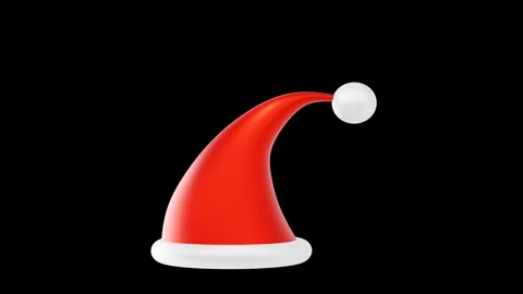 Christmas Hat with Transparent Background in 3D Animation Stock Footage 309319185