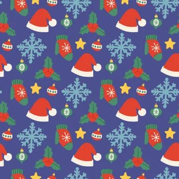 Christmas hatsvector seamless pattern background for greeting card winter new Illustrazione stock