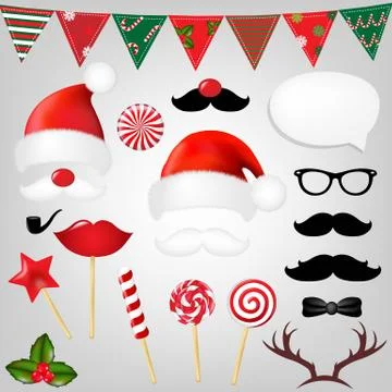 Christmas Hipster Set Stock Illustration