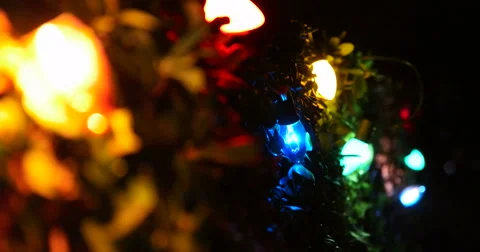 Christmas Holiday Blinking Lights, Blue (4K) Stock Footage 46029598