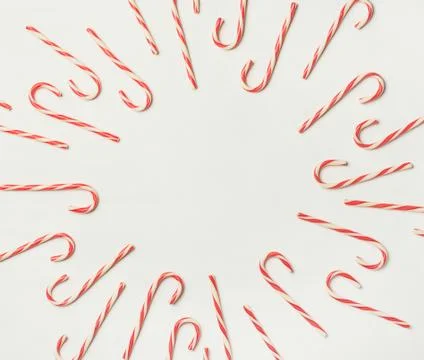 Christmas holiday candy cane pattern, texture and background, copy space 写真素材