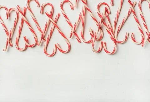 Christmas holiday candy cane pattern, texture and background, copy space Stock Photos