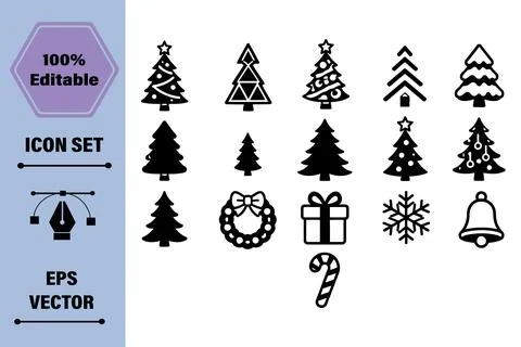 Christmas Holiday Celebration Elements Icon Set Design Featuring Festive Sy.. Stock Illustration
