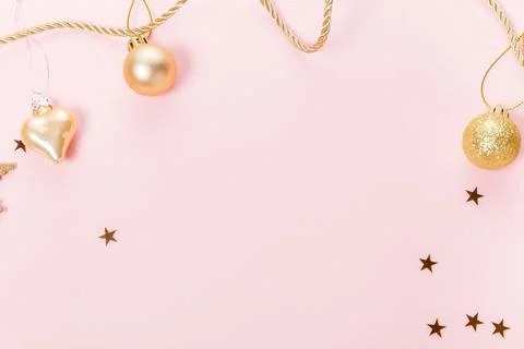 Christmas holiday composition. Festive creative gold pattern, xmas golden d.. 写真素材