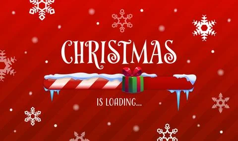 Christmas holiday countdown loading bar candy cane Stock Illustration