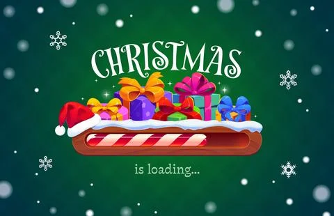 Christmas holiday countdown loading bar with hat Stock Illustration