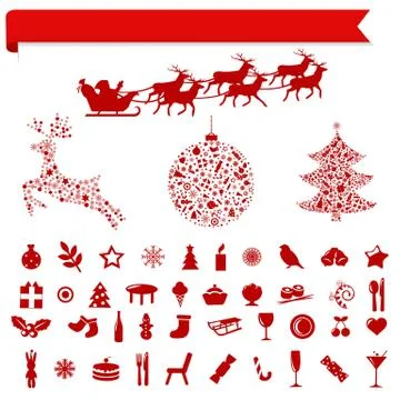 Christmas holiday elements Stock Illustration