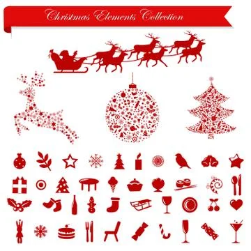 Christmas holiday elements Stock Illustration