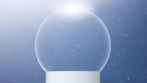 Christmas holiday empty snow globe snowball with snowflakes loop motion Stock Footage 345064817