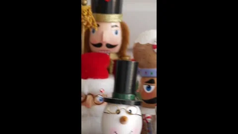 Christmas Holiday Home Series - Nutcracker Statues - Vertical Re-Render Stock Footage 325752744