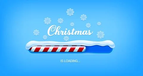 Christmas holiday loading page, Merry Xmas banner Stock Illustration