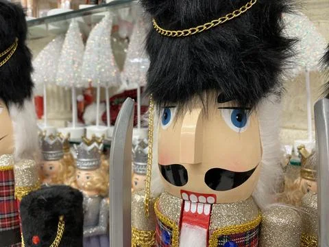 Christmas holiday Nutcracker decor close up Stock Photos