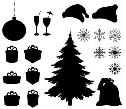 Christmas holiday objects Stock Illustration