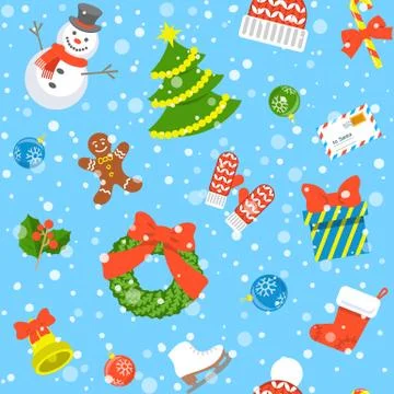 Christmas holiday seamless background pattern Stock Illustration