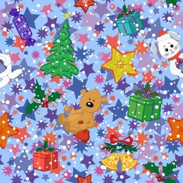 Christmas holiday seamless pattern Stock Illustration