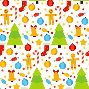Christmas Holiday Seamless Pattern Stock Illustration