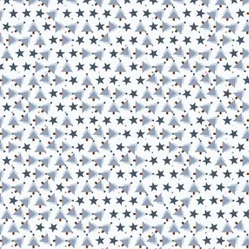 Christmas holiday seamless pattern with winter trees and stars design illus.. Stock Illustration