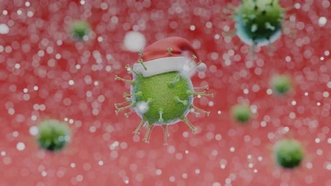 Christmas Holiday Virus Particle (4K) Stock Footage