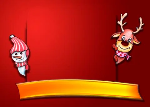Christmas holidays composition on Red background with copy space for your text Stock Illustration