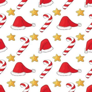 Christmas holidays. Seamless pattern in hand draw style 스톡 일러스트