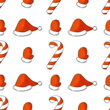 Christmas holidays. Seamless pattern in hand draw style 库存插图