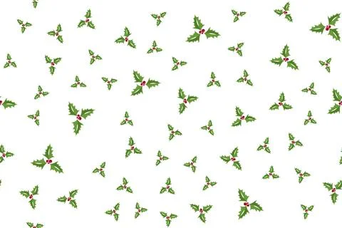 Christmas holly berries seamless pattern illustration. eps 10 Stock Illustration