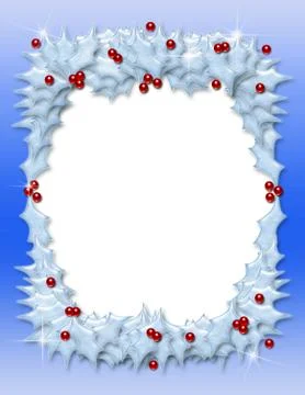 Christmas holly frame Stock Illustration