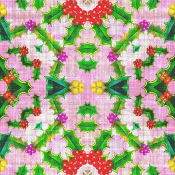 Christmas Holly Seamless Pattern Stock-Illustration