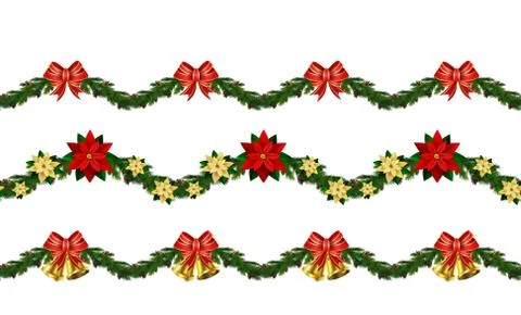 Christmas horizontal seamless background Stock Illustration