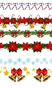 Christmas horizontal seamless set background Stock Illustration