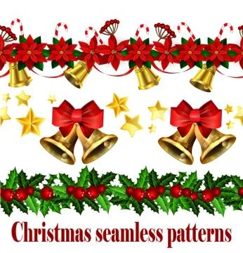 Christmas horizontal seamless set background 스톡 일러스트
