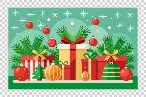 Christmas horizontal vector background design, christmas background vector Ilustração Stock