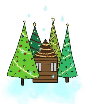 Christmas house Stock Illustration