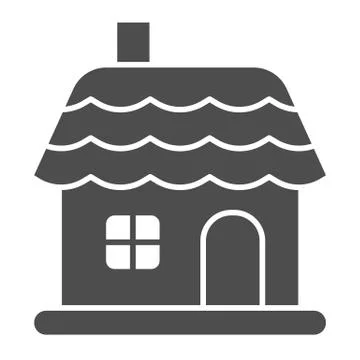 Christmas house solid icon. Winter house vector illustration isolated on white イラスト素材