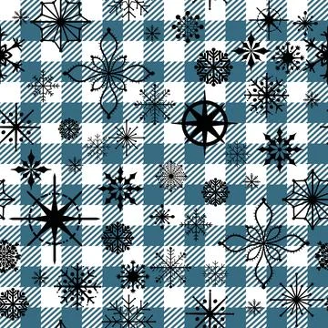 Christmas ice scribble seamless snowflakes pattern for wrapping paper 库存插图