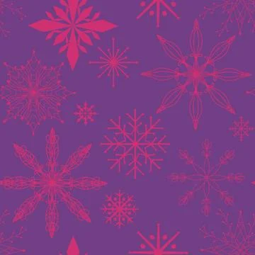 Christmas ice scribble seamless snowflakes pattern for wrapping paper Stock Illustration