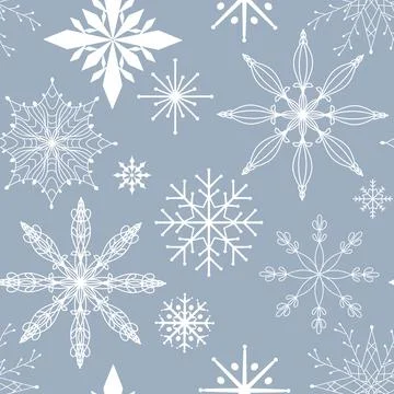 Christmas ice scribble seamless snowflakes pattern for wrapping paper Illustrazione stock